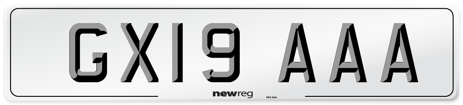 GX19 AAA Number Plate from New Reg